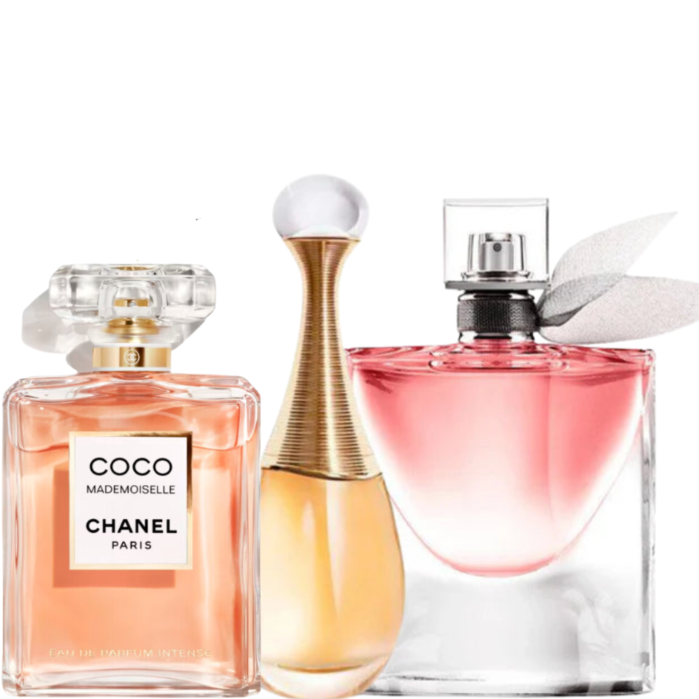 3 Parfums J'ADORE, Lancôme LA VIE EST BELLE (Eau de Parfum) et CHANEL COCO MADEMOISELLE EAU DE PARFUM 100ML