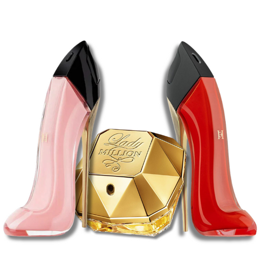 3 Parfums Paco Rabanne LADY MILLION (Eau de Parfum), Carolina Herrera VERY GOOD GIRL(Eau de Parfum) and Carolina Herrera GOOD GIRL BLUSH (Eau de Parfum)