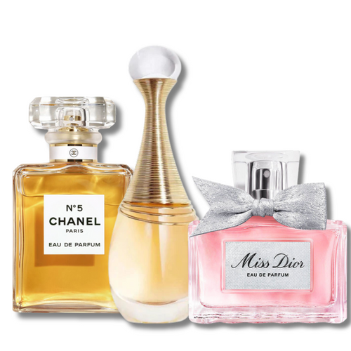 3 Parfums Chanel No. 5, Dior J'adore y Dior Miss Dior (Eau de Parfum)