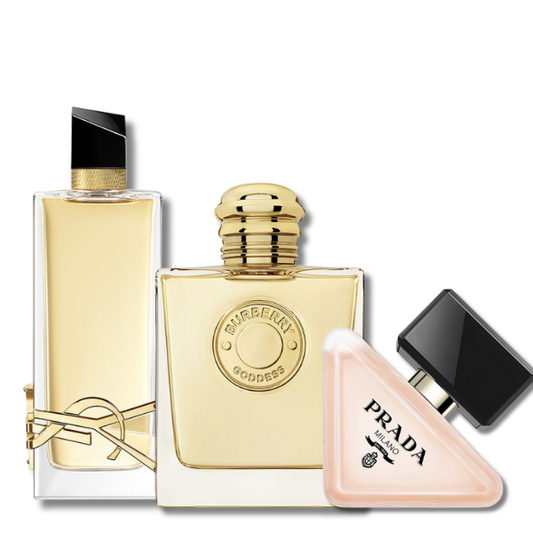 3 Parfums Yves Saint Laurent LIBRE(Eau de Parfum), Prada PARADOXE (Eau de Parfum) and Burberry GODDESS (Eau de Parfum) 100ML
