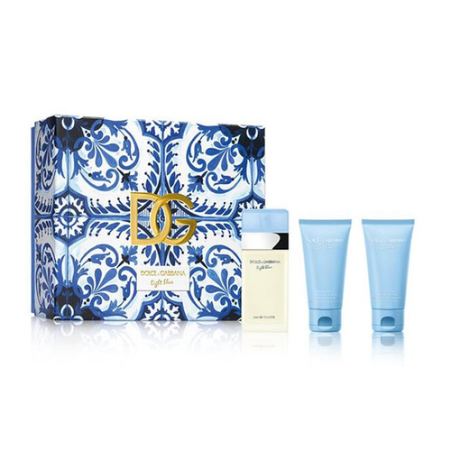 Dolce & Gabbana Light Blue Eau de Toilette para mujeres Regalos de regalo Perfume (50 ml) con gel de ducha + crema corporal